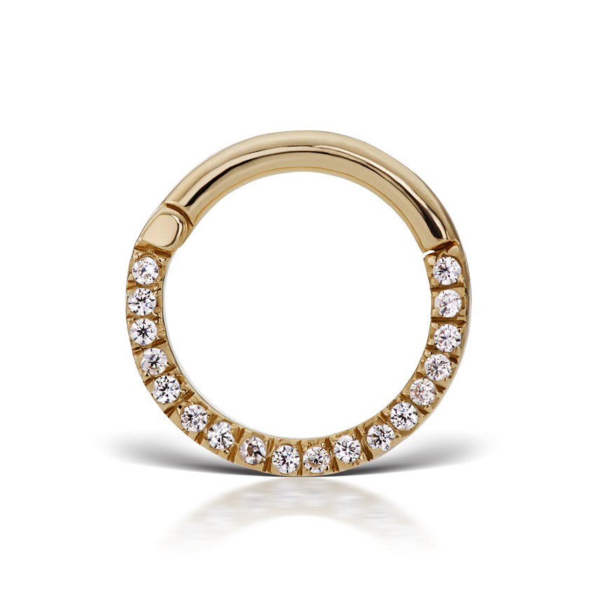 Cubic Zirconia Horizontal Eternity Hoop Earring - Image 16