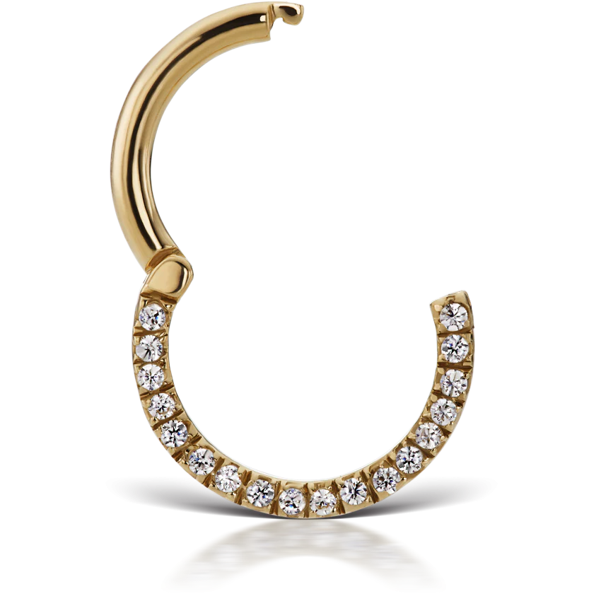 Cubic Zirconia Horizontal Eternity Hoop Earring - Image 17