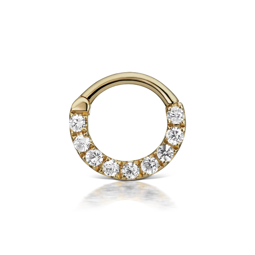 Cubic Zirconia Horizontal Eternity Hoop Earring - Image 18