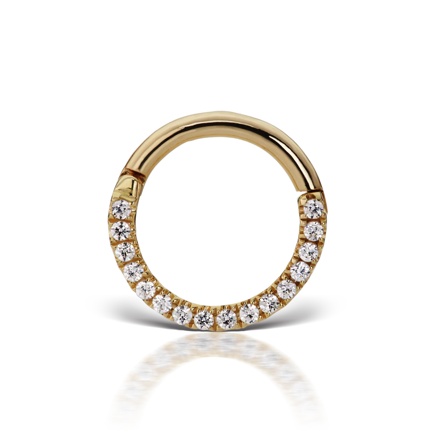 Cubic Zirconia Horizontal Eternity Hoop Earring - Image 20