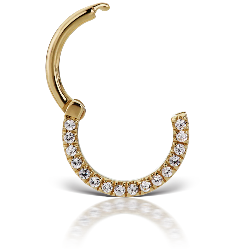 Cubic Zirconia Horizontal Eternity Hoop Earring - Image 21