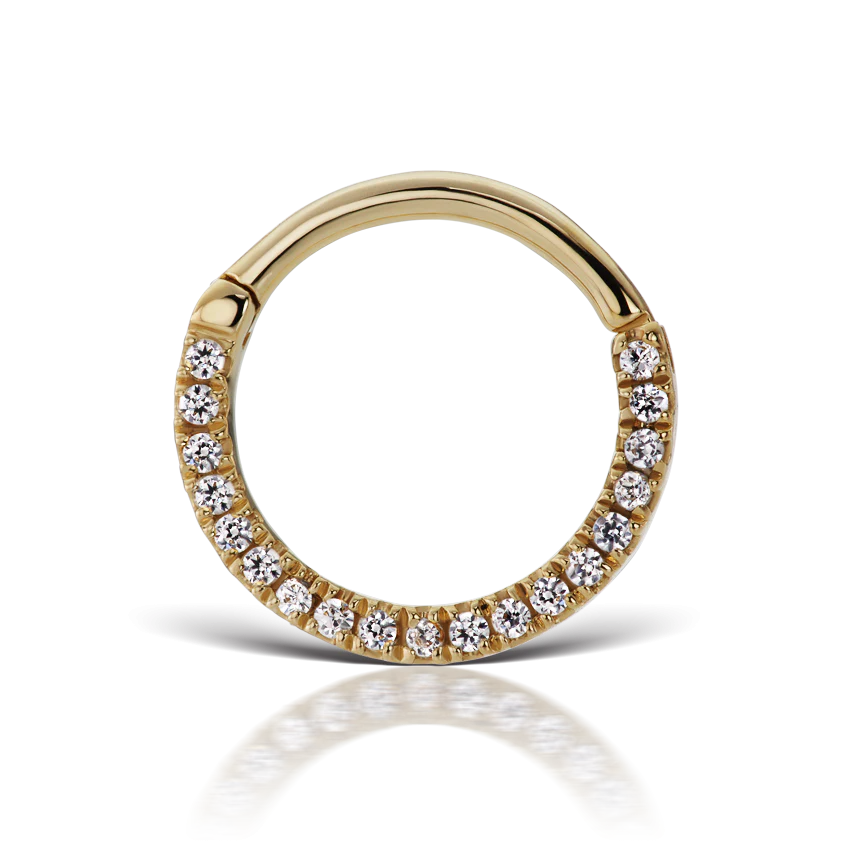 Cubic Zirconia Horizontal Eternity Hoop Earring - Image 24
