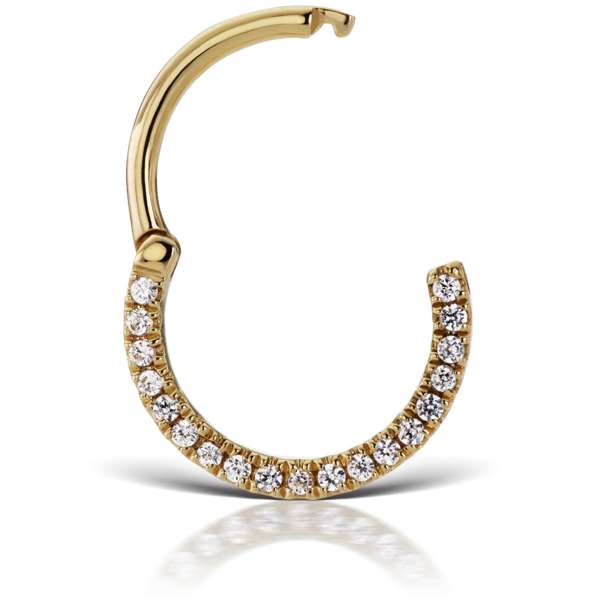 Cubic Zirconia Horizontal Eternity Hoop Earring - Image 25
