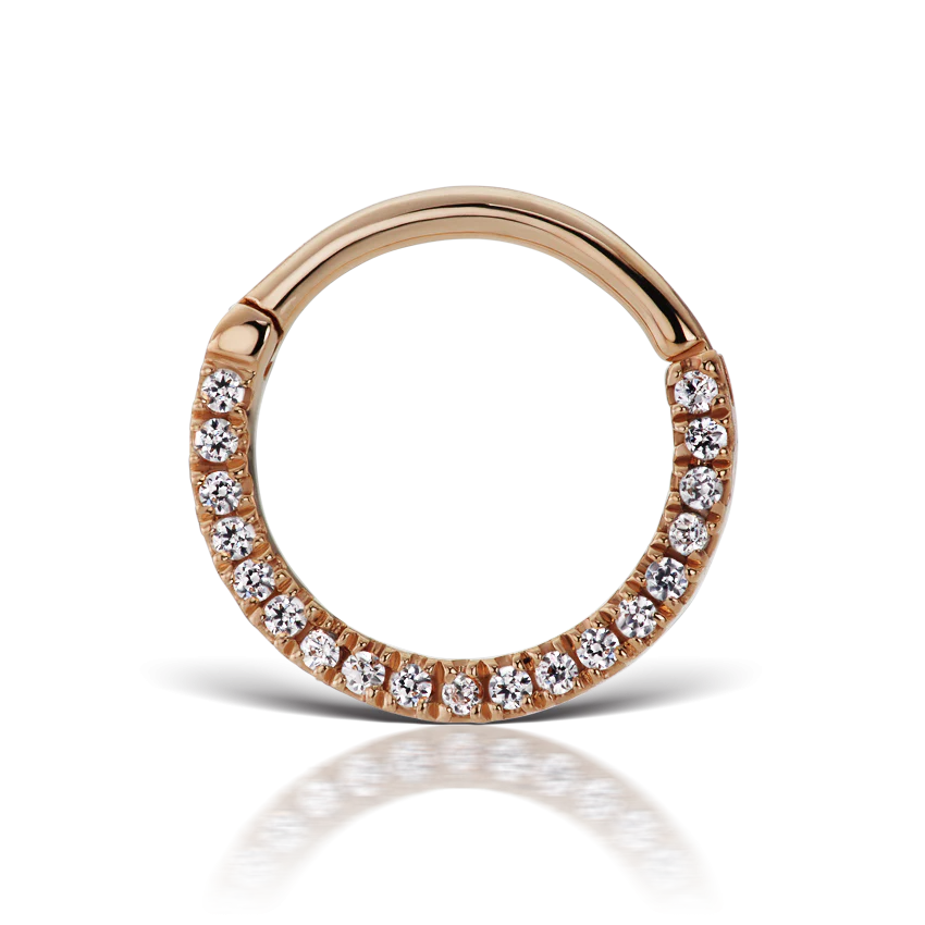 Cubic Zirconia Horizontal Eternity Hoop Earring - Image 28