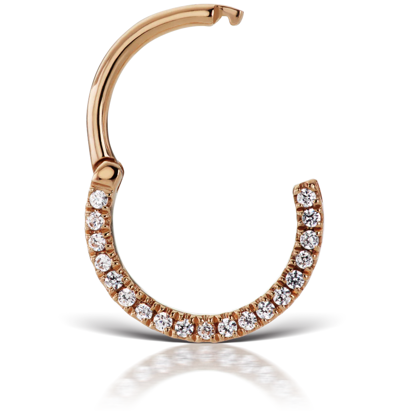 Cubic Zirconia Horizontal Eternity Hoop Earring - Image 31