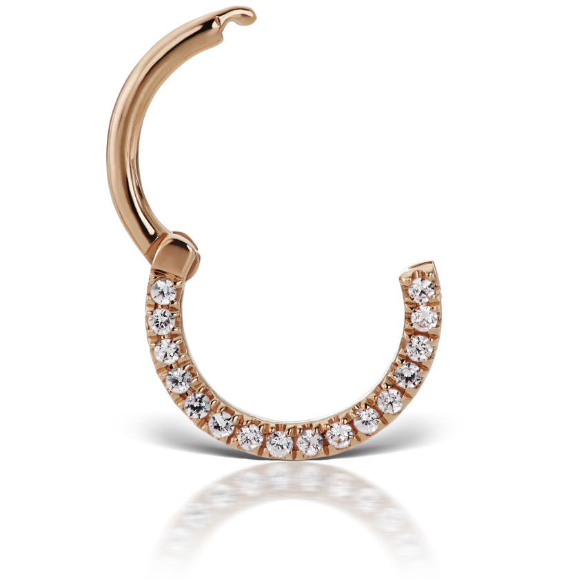 Cubic Zirconia Horizontal Eternity Hoop Earring - Image 33