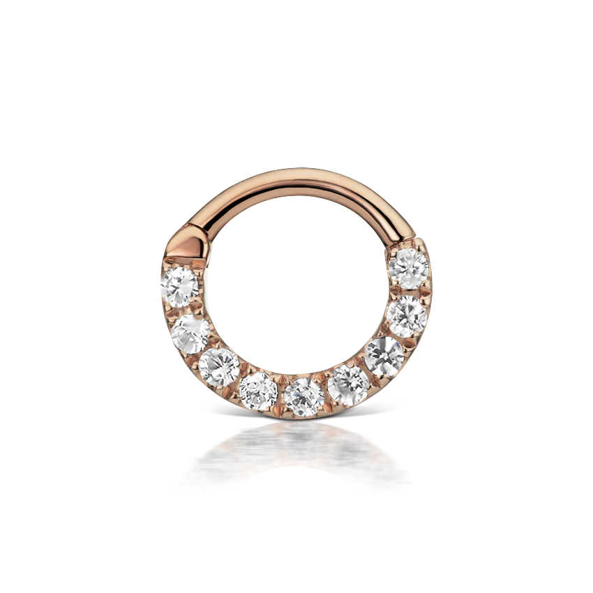 Cubic Zirconia Horizontal Eternity Hoop Earring - Image 34