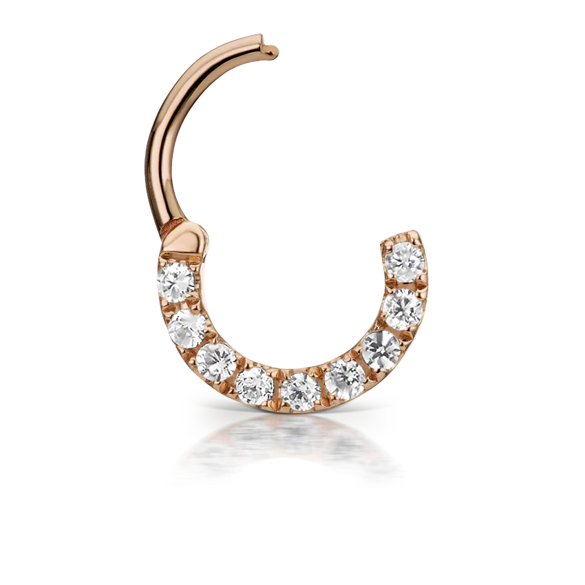 Cubic Zirconia Horizontal Eternity Hoop Earring - Image 35
