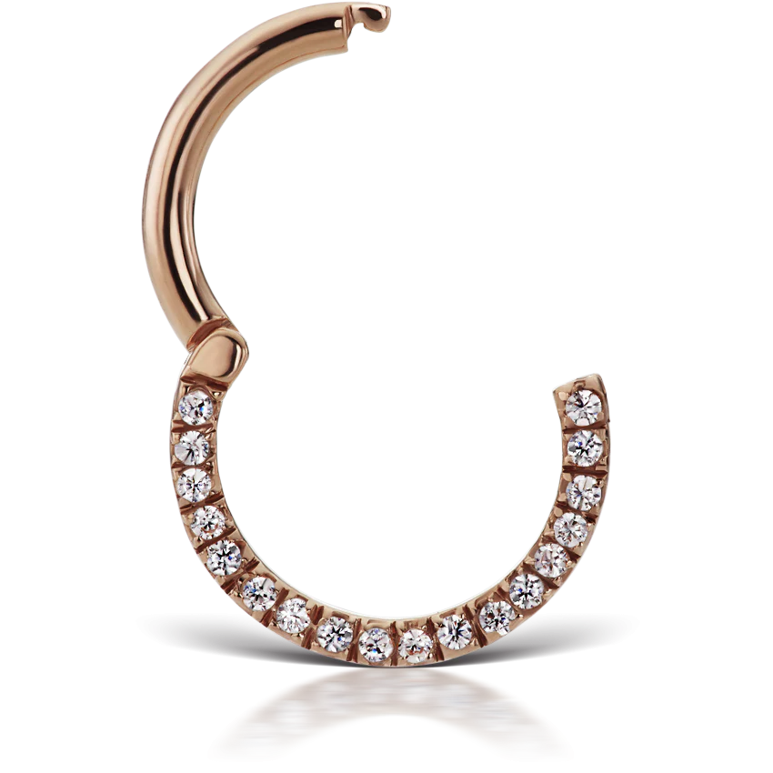 Cubic Zirconia Horizontal Eternity Hoop Earring - Image 37