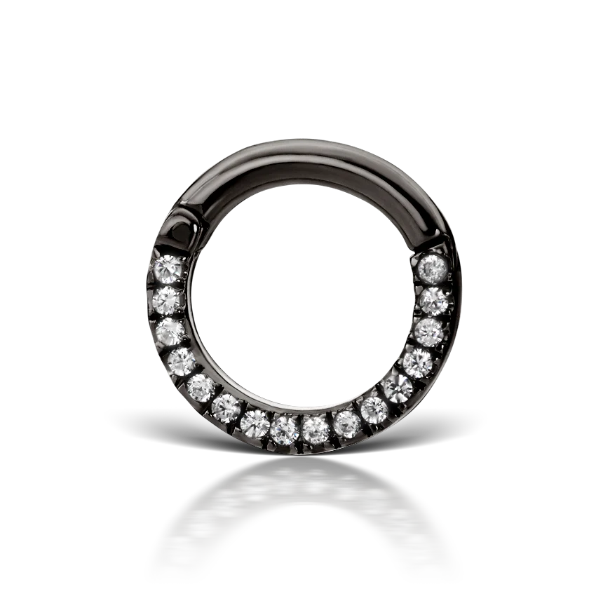 Cubic Zirconia Horizontal Eternity Hoop Earring - Image 38