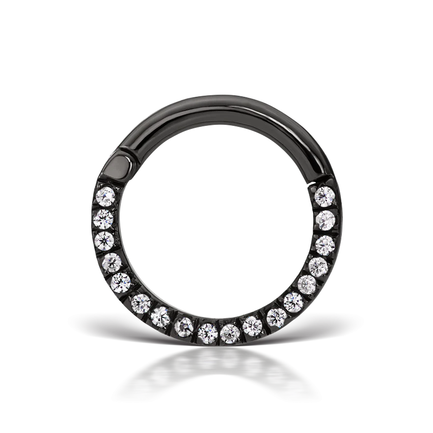 Cubic Zirconia Horizontal Eternity Hoop Earring - Image 39