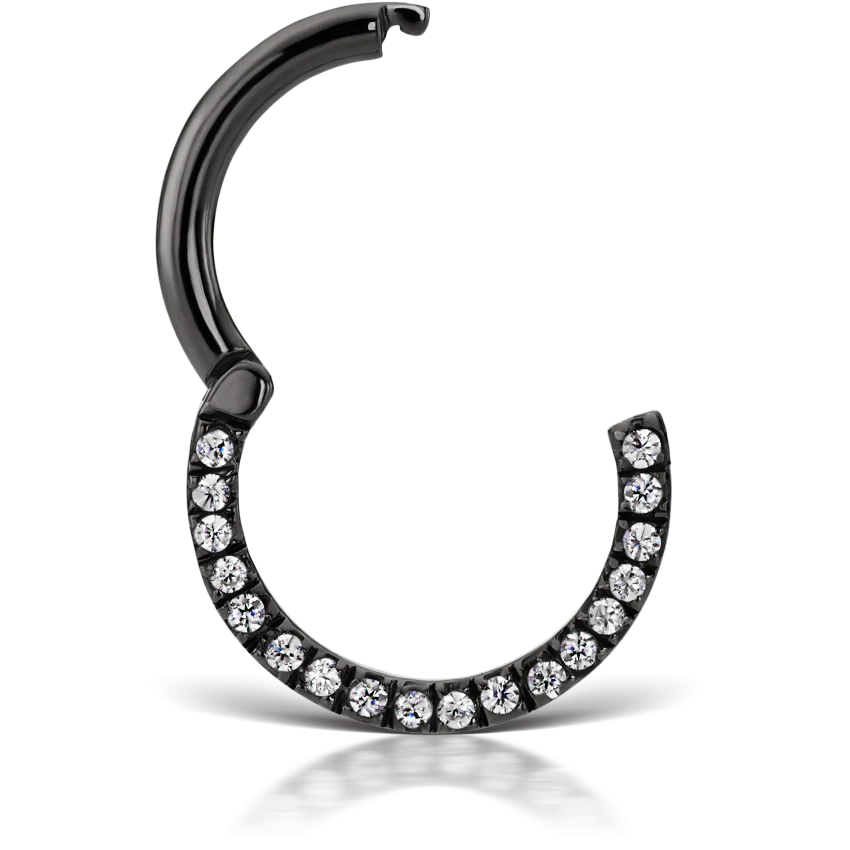 Cubic Zirconia Horizontal Eternity Hoop Earring - Image 40