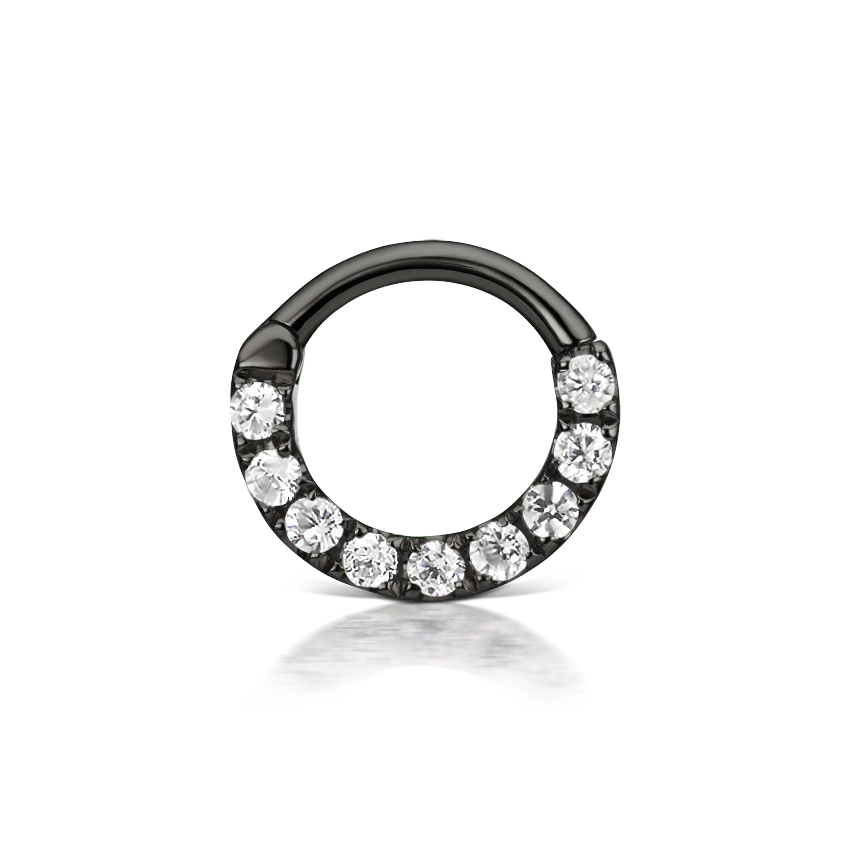Cubic Zirconia Horizontal Eternity Hoop Earring - Image 41