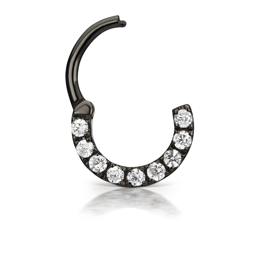 Cubic Zirconia Horizontal Eternity Hoop Earring - Image 42