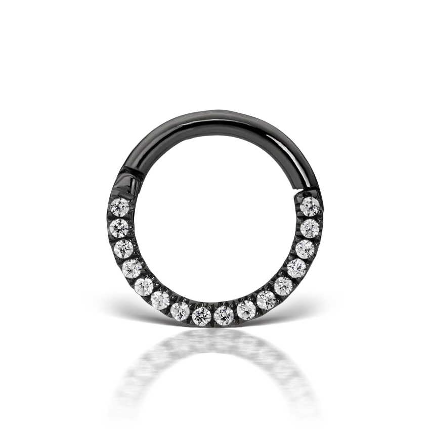 Cubic Zirconia Horizontal Eternity Hoop Earring - Image 43
