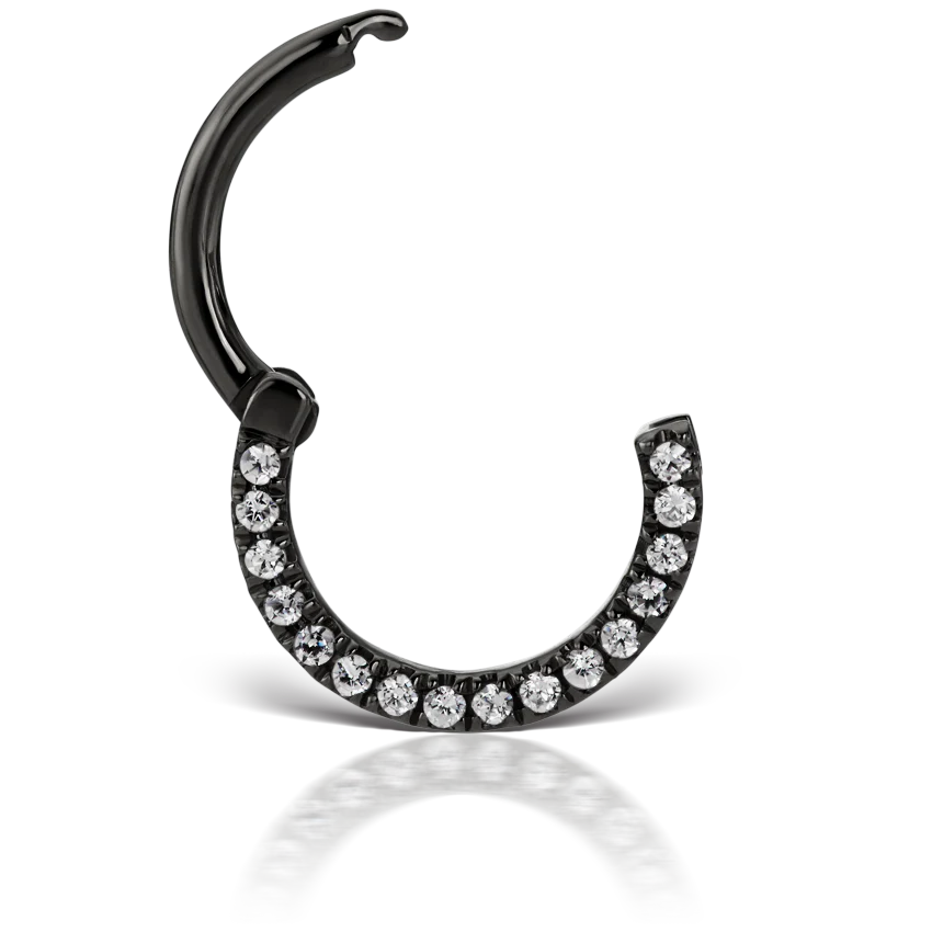 Cubic Zirconia Horizontal Eternity Hoop Earring - Image 44