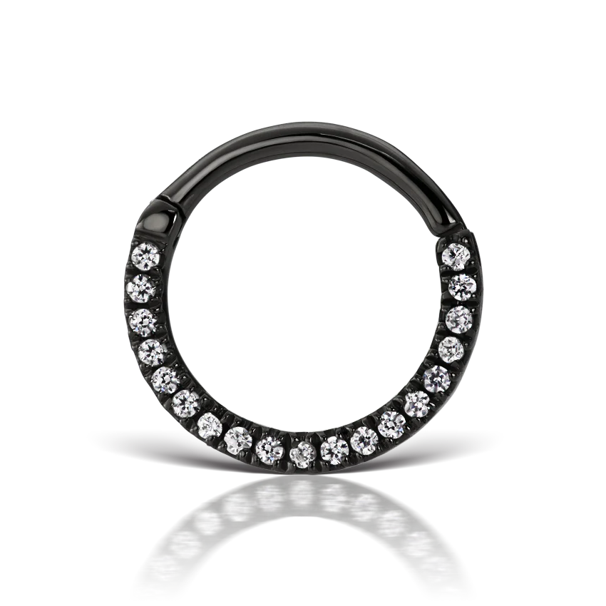 Cubic Zirconia Horizontal Eternity Hoop Earring - Image 45