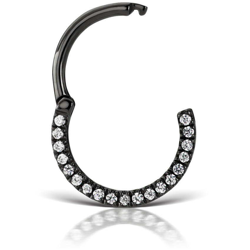 Cubic Zirconia Horizontal Eternity Hoop Earring - Image 46