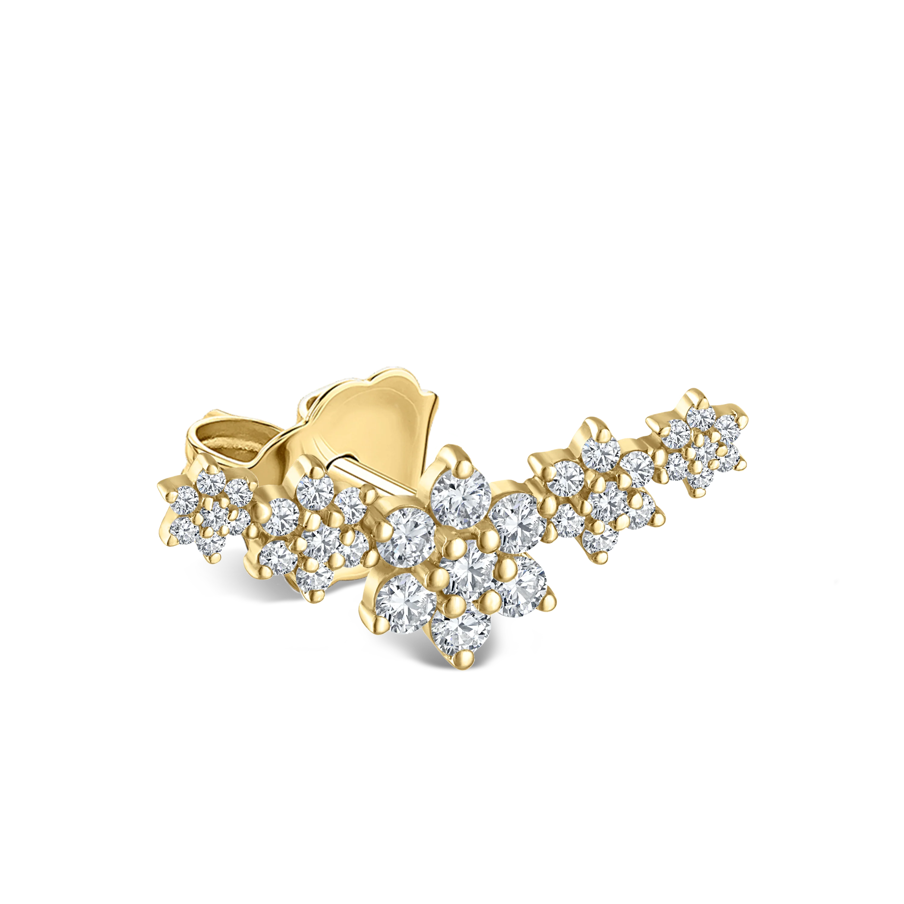 Diamond Five Flower Garland Stud Earring - Image 13