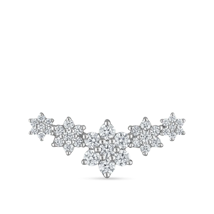 Diamond Five Flower Garland Stud Earring - Image 4