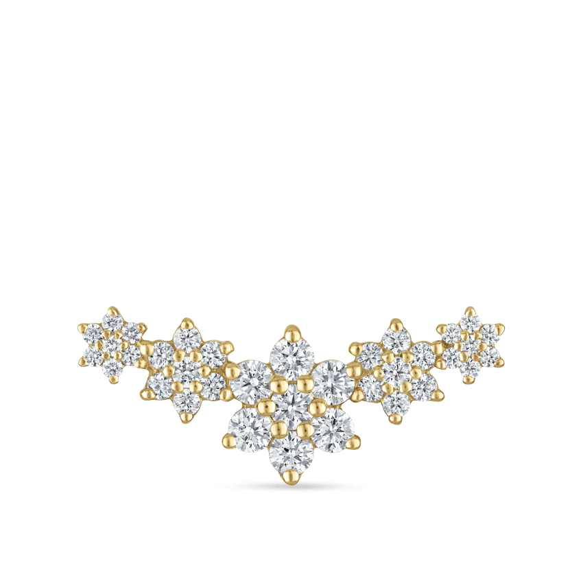 Diamond Five Flower Garland Stud Earring - Image 7