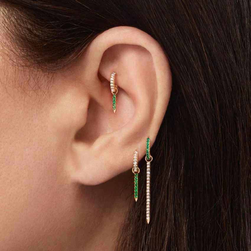 Diamond and Emerald Eternity Bar Charm - Image 19