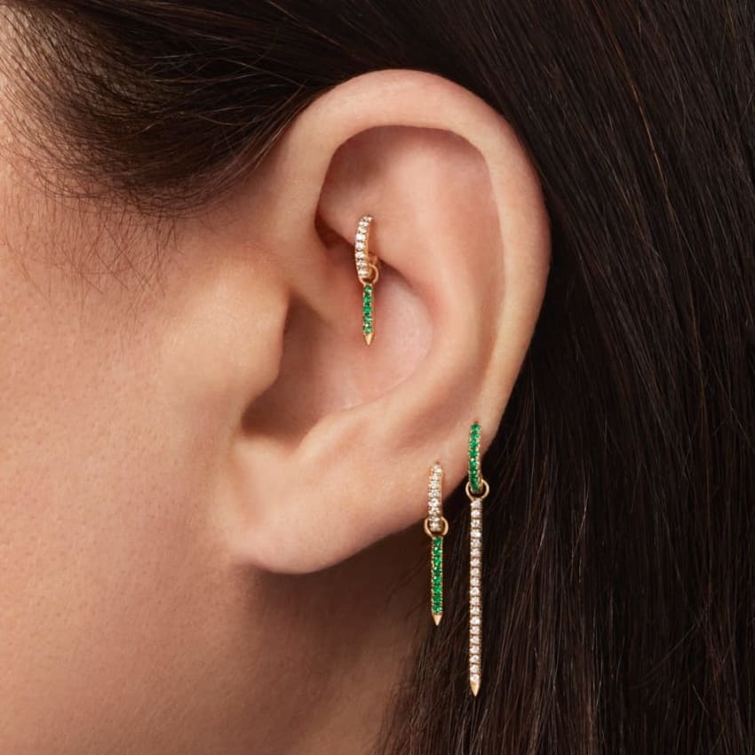 Diamond and Emerald Eternity Bar Charm - Image 37