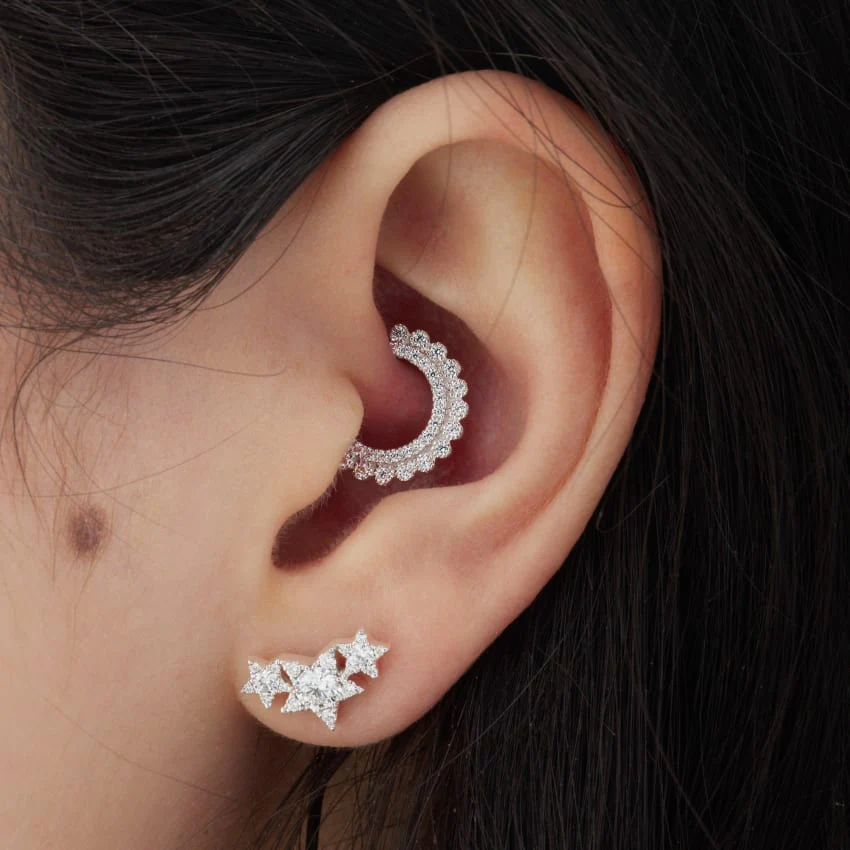 Diamond Apsara Hoop Earring - Image 11