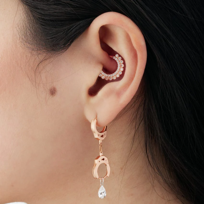 Diamond Apsara Hoop Earring - Image 14
