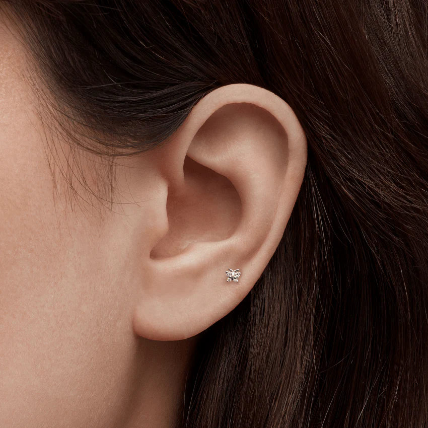 Diamond Butterfly Stud Earring - Image 3