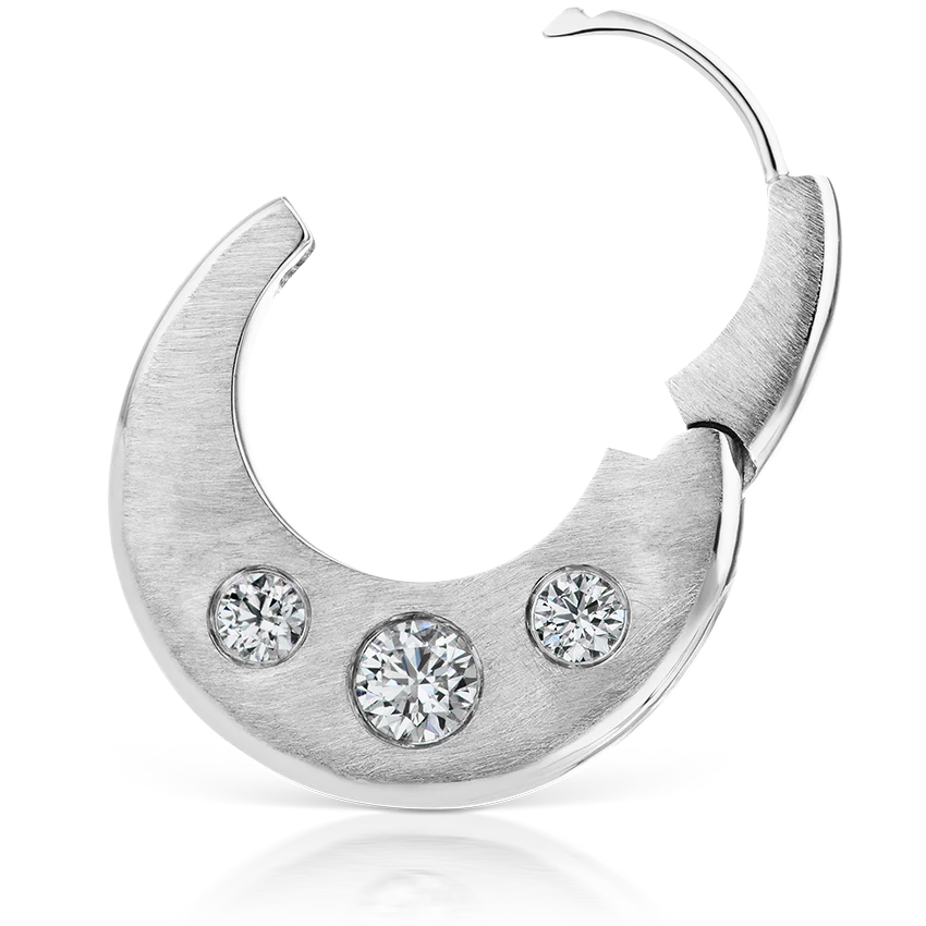 Diamond Crescent Reversible Hoop Earring - Image 10