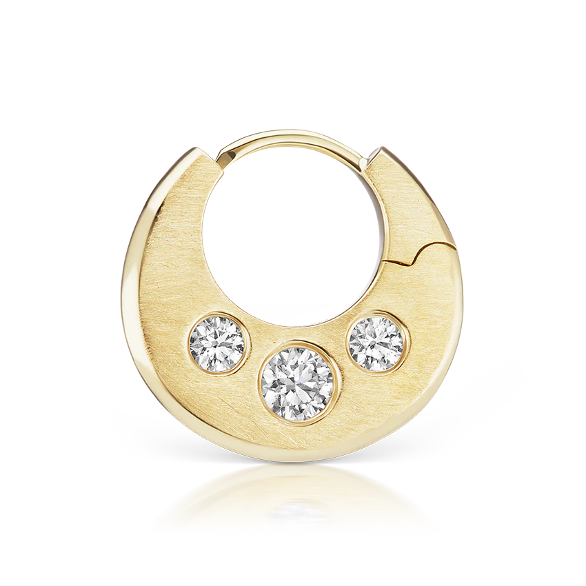 Diamond Crescent Reversible Hoop Earring - Image 11