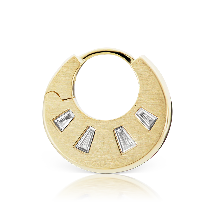 Diamond Crescent Reversible Hoop Earring - Image 12