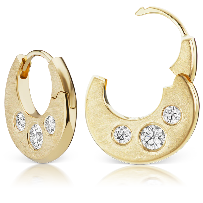 Diamond Crescent Reversible Hoop Earring - Image 13