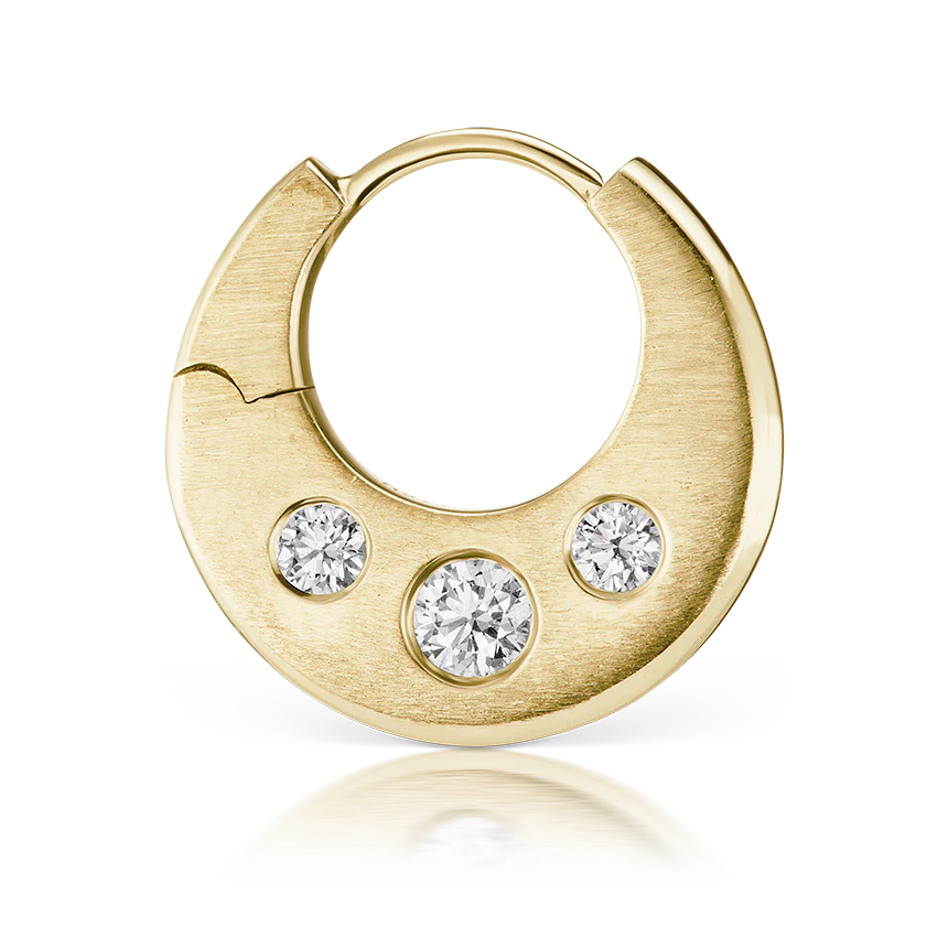 Diamond Crescent Reversible Hoop Earring - Image 16