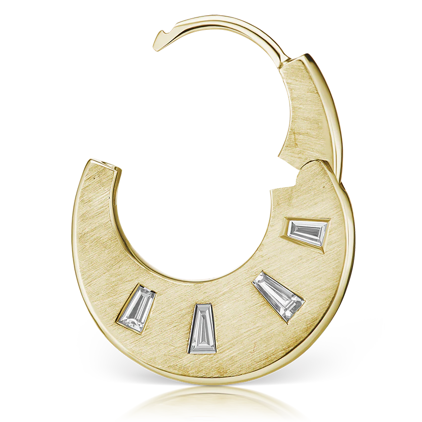 Diamond Crescent Reversible Hoop Earring - Image 17