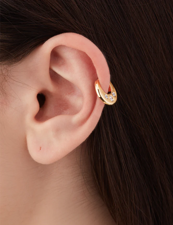 Diamond Crescent Reversible Hoop Earring - Image 18