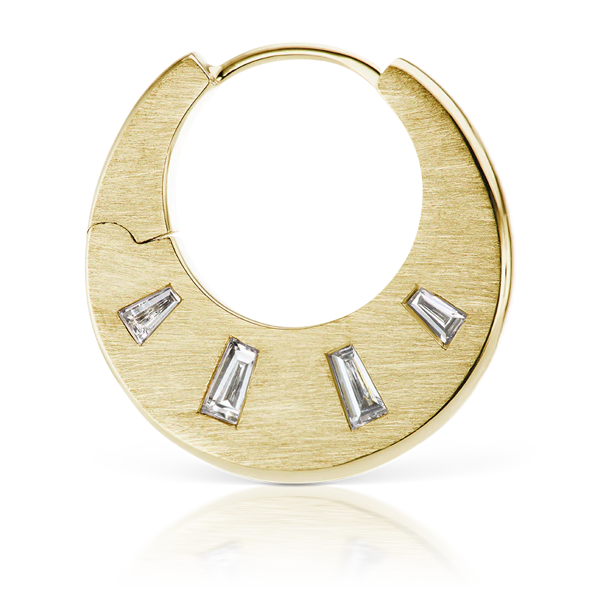 Diamond Crescent Reversible Hoop Earring - Image 20