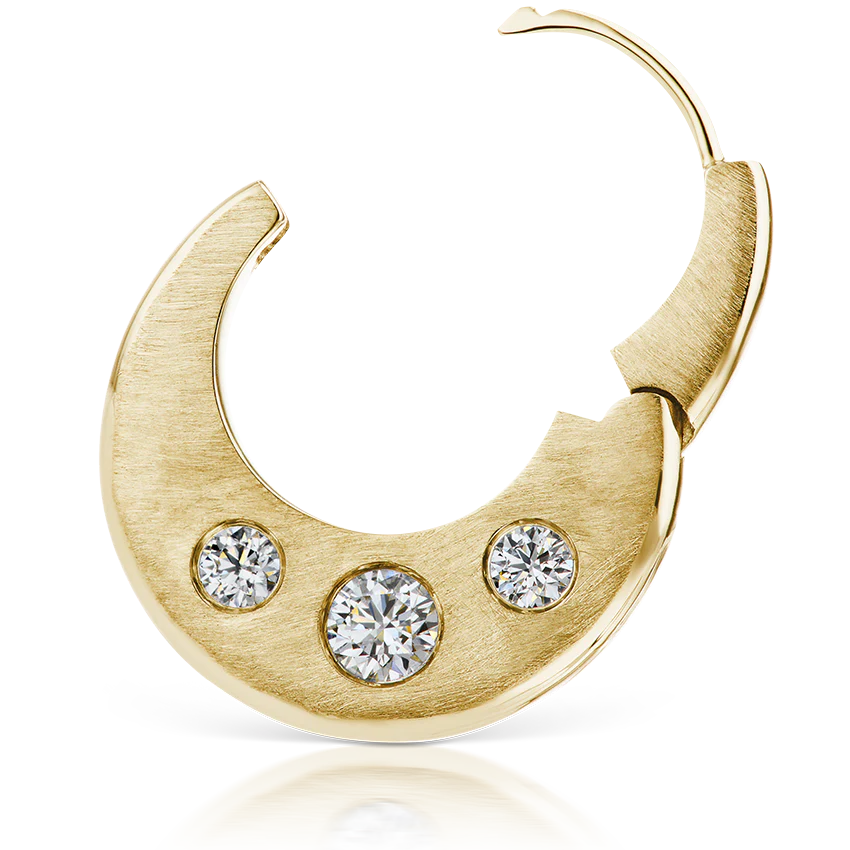 Diamond Crescent Reversible Hoop Earring - Image 21