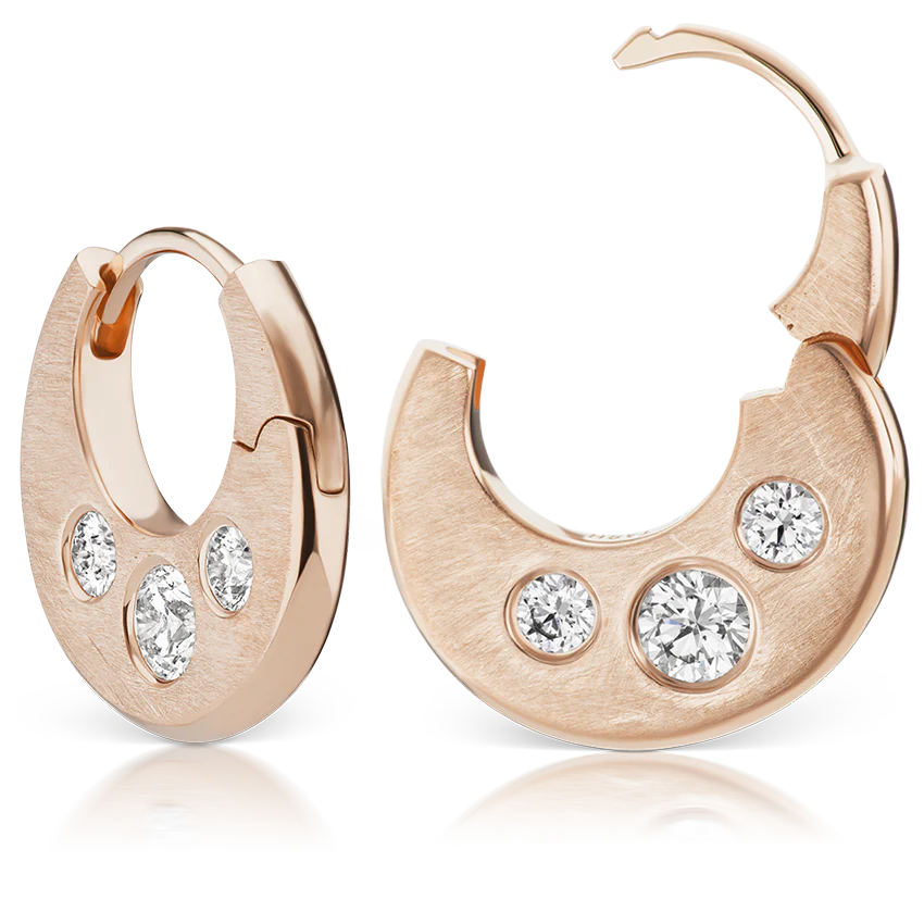Diamond Crescent Reversible Hoop Earring - Image 24