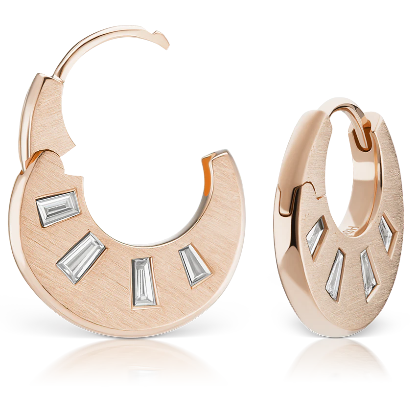 Diamond Crescent Reversible Hoop Earring - Image 25