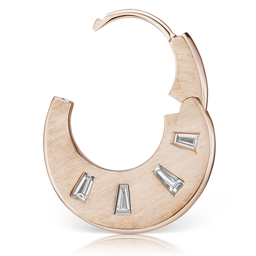 Diamond Crescent Reversible Hoop Earring - Image 28