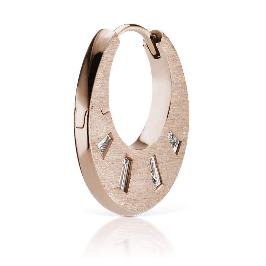 Diamond Crescent Reversible Hoop Earring - Image 30