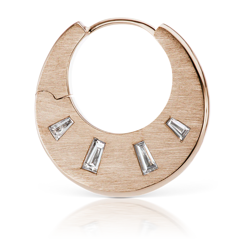 Diamond Crescent Reversible Hoop Earring - Image 31