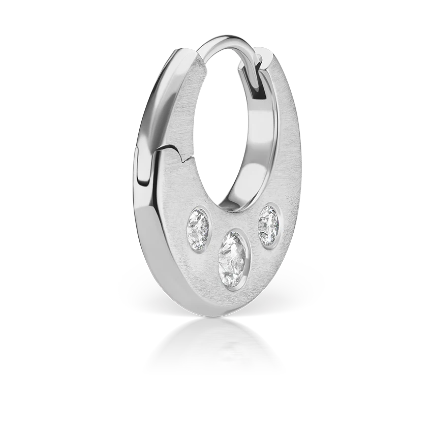 Diamond Crescent Reversible Hoop Earring - Image 6