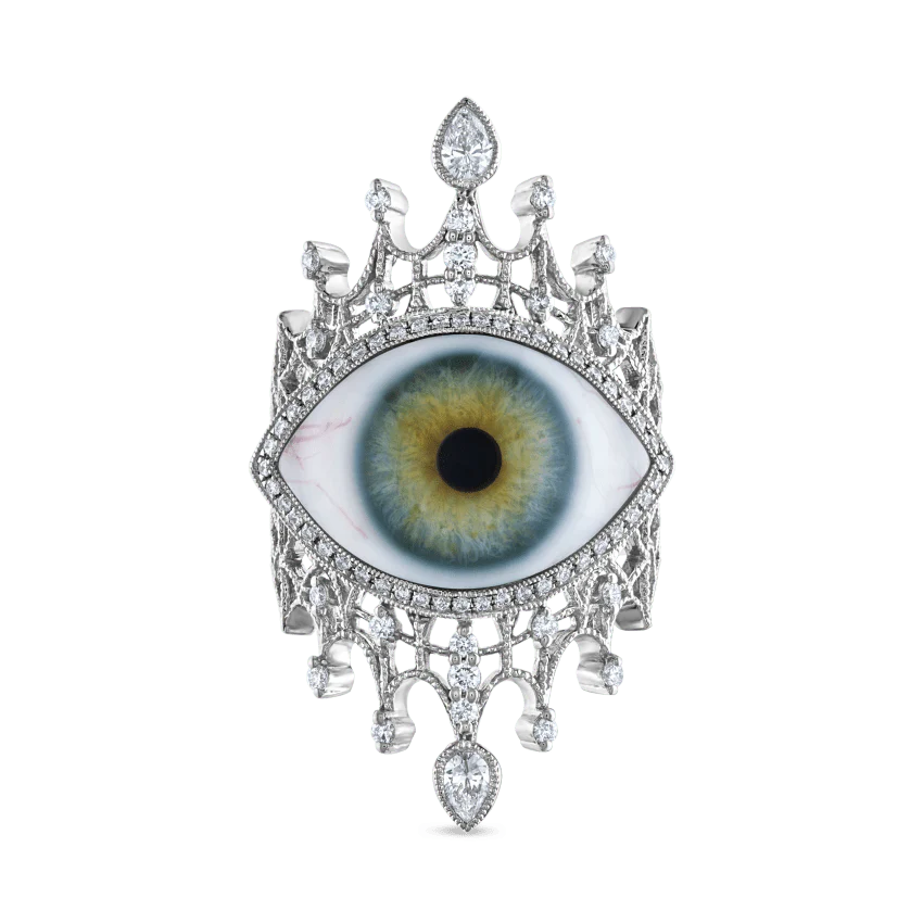 Diamond Crown Eye Finger Ring - Image 9