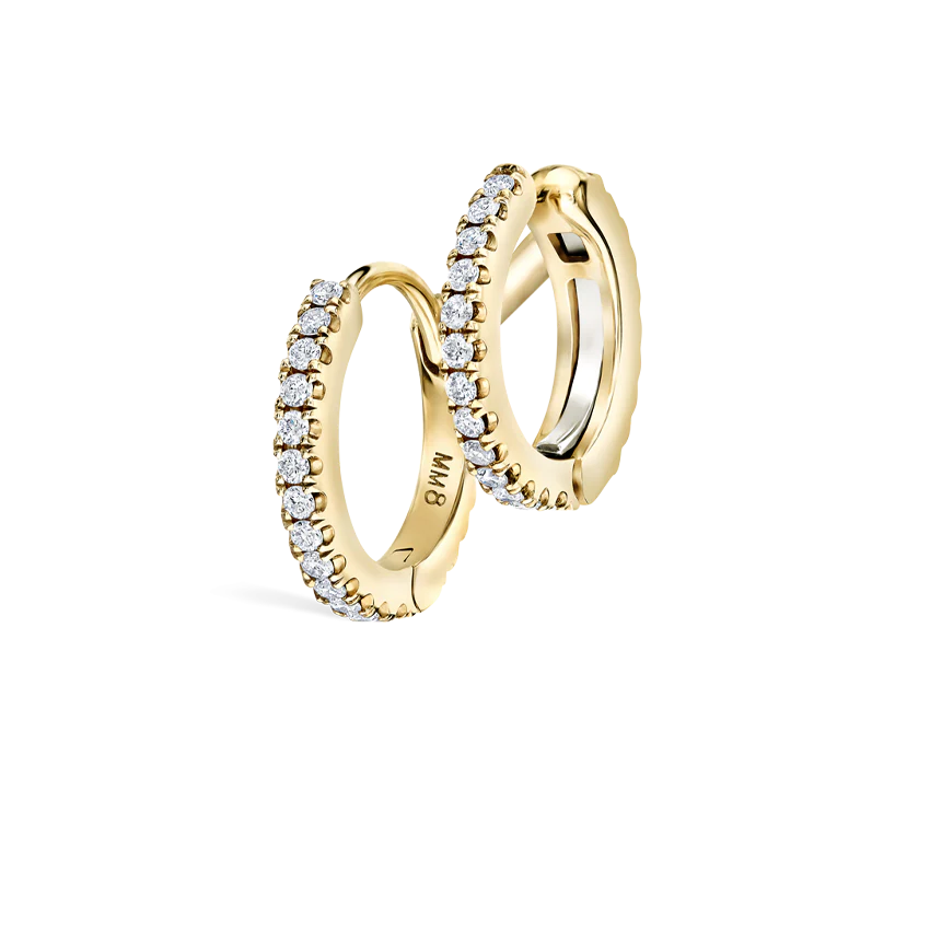 Diamond Double Linked Eternity Hoop Earring and Cuff - Image 12