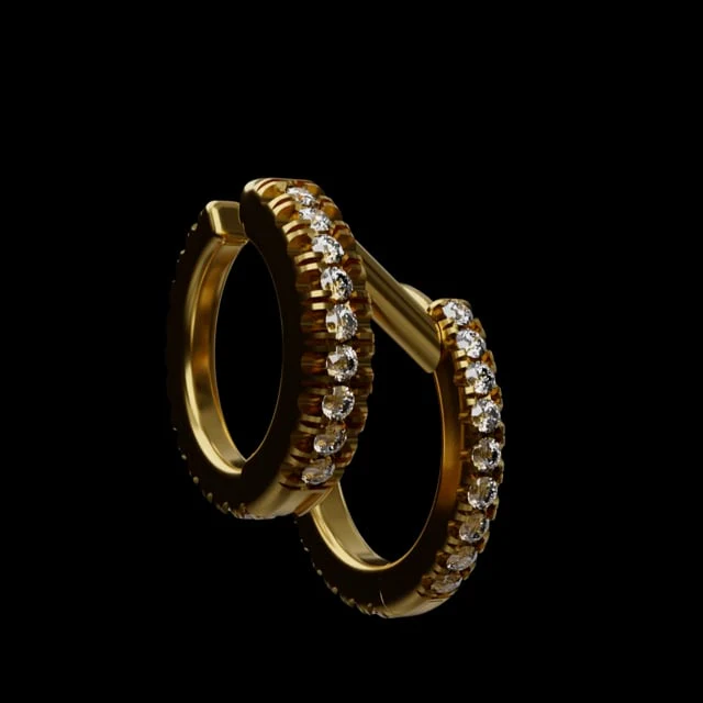 Diamond Double Linked Eternity Hoop Earring and Cuff - Image 20