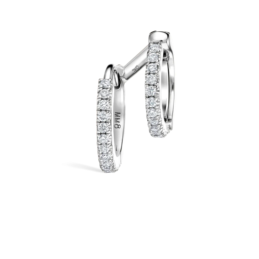 Diamond Double Linked Eternity Hoop Earring and Cuff - Image 3