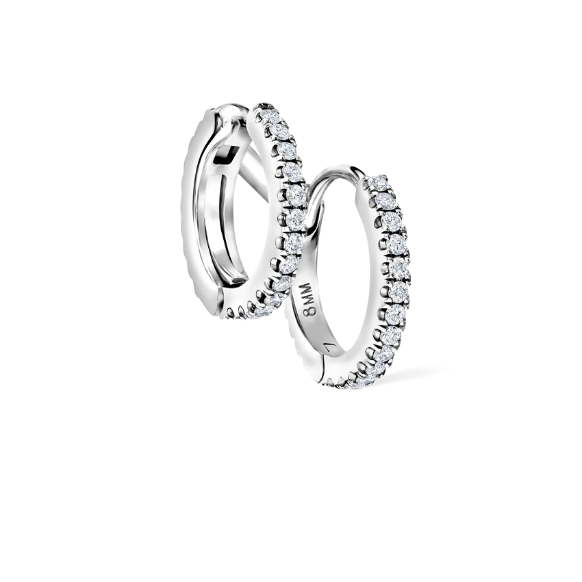 Diamond Double Linked Eternity Hoop Earring and Cuff - Image 7